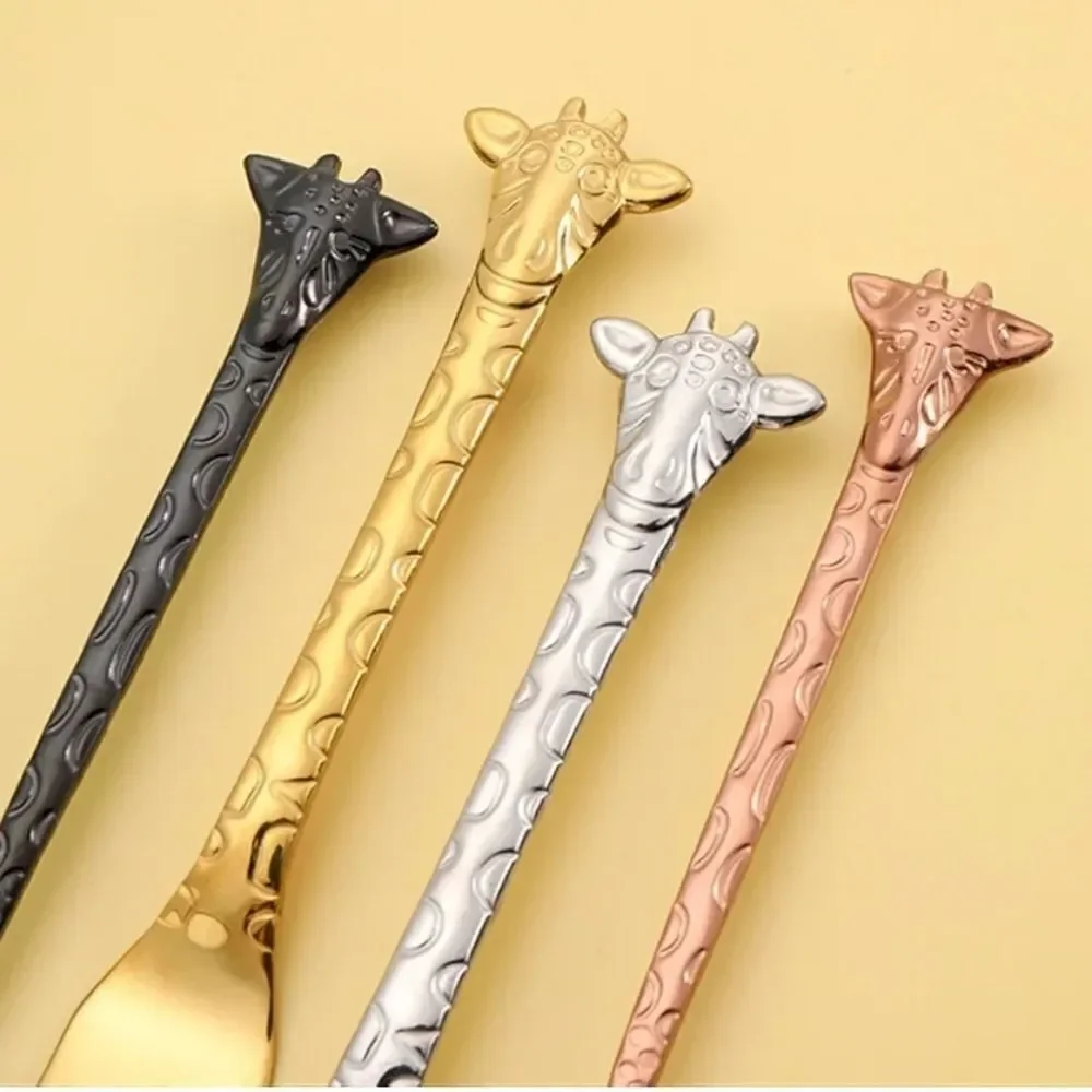 Giraffe Handle Spoon Set - Multicolor